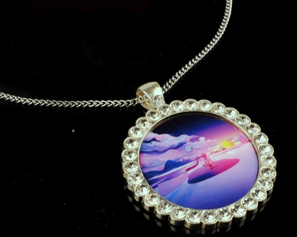 Circle Rhinestone Sublimation Necklace