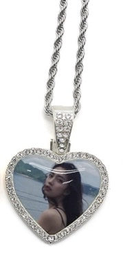 Sublimation Heart Pendant Necklace w/ Crystal
