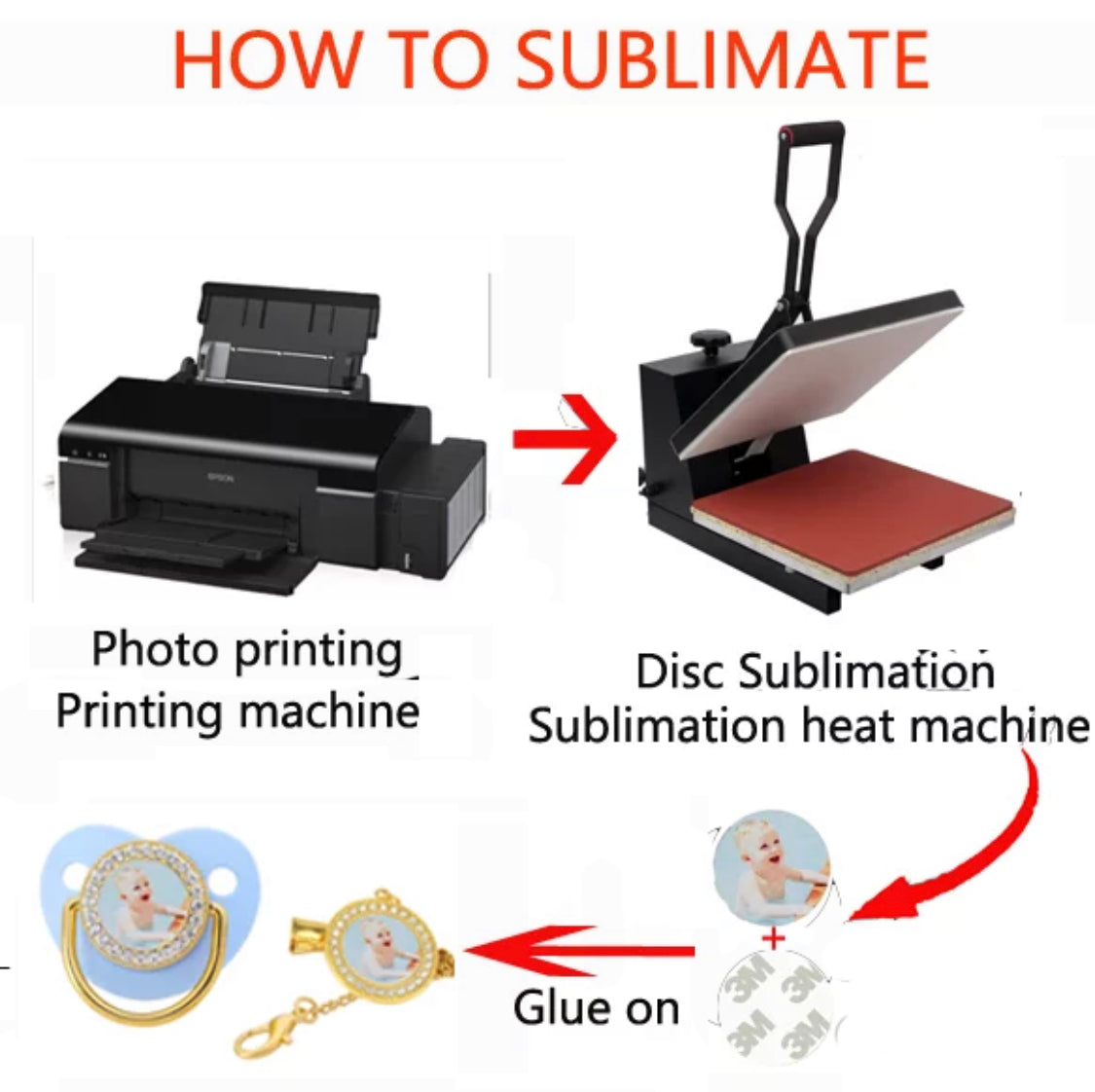 Bling Baby Sublimation Pacifier w/ Gift Box