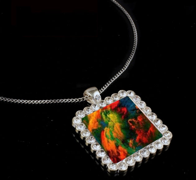 Sublimation Square Rhinestone Necklace