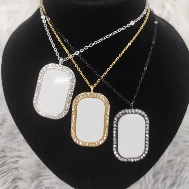 Sublimation Dog Tag Pendant and Necklace