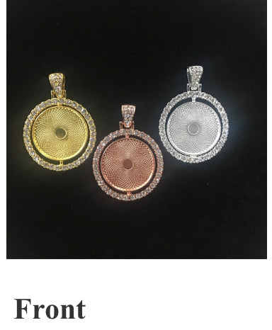 Circle Double Sided Rotating Sublimation Necklace w/ Aluminum Metal Disc