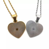 Sublimation Heart Pendant Necklace w/ Crystal
