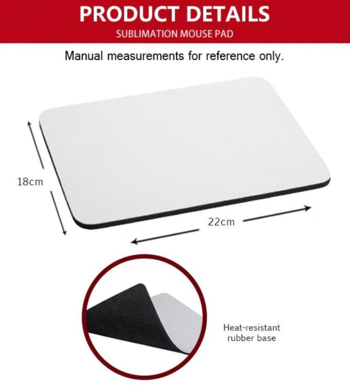 7.75" x 9.25" Mousepads for Sublimation Printing - 1/8" thick
